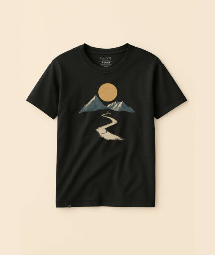 Path to the Peak – Minimalist Black T-Shirt